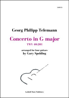 cover of Concerto in G major, TWV 40:201 by Georg Philipp Telemann arranged for four guitars by Gary Spolding